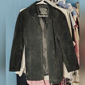 Black Genuine Suede Leather Jacket